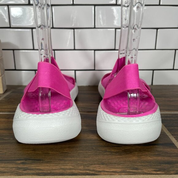 CROCS LiteRide Stretch Womens Sz 10 Shoes Electric Pink Open Toe Strappy Sandals - Picture 5 of 14